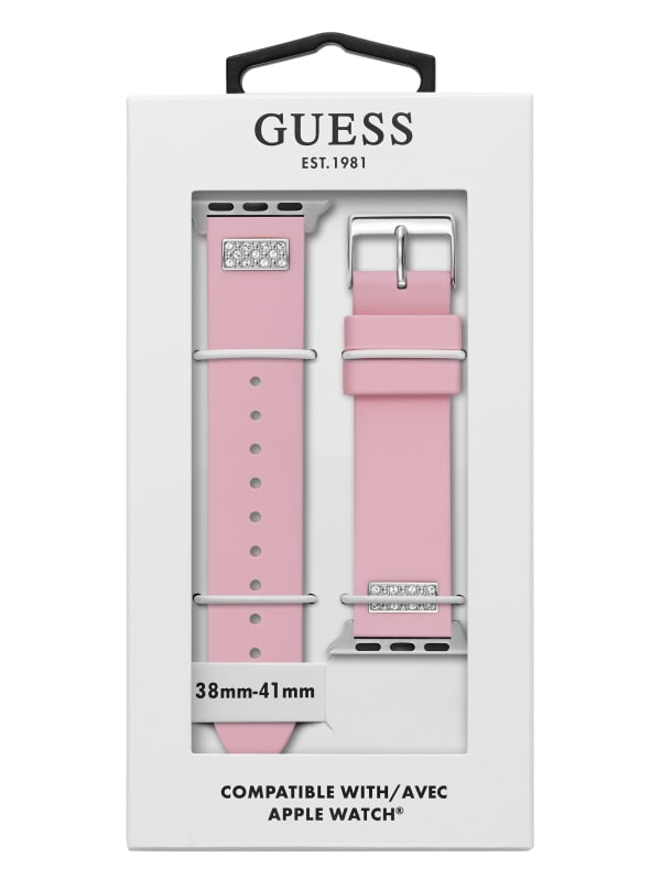 GUESS★カットアウトがオシャレ♪ピンク色Apple Watchストラップ Apple Watch バンド スマート かわいい レディース アップル