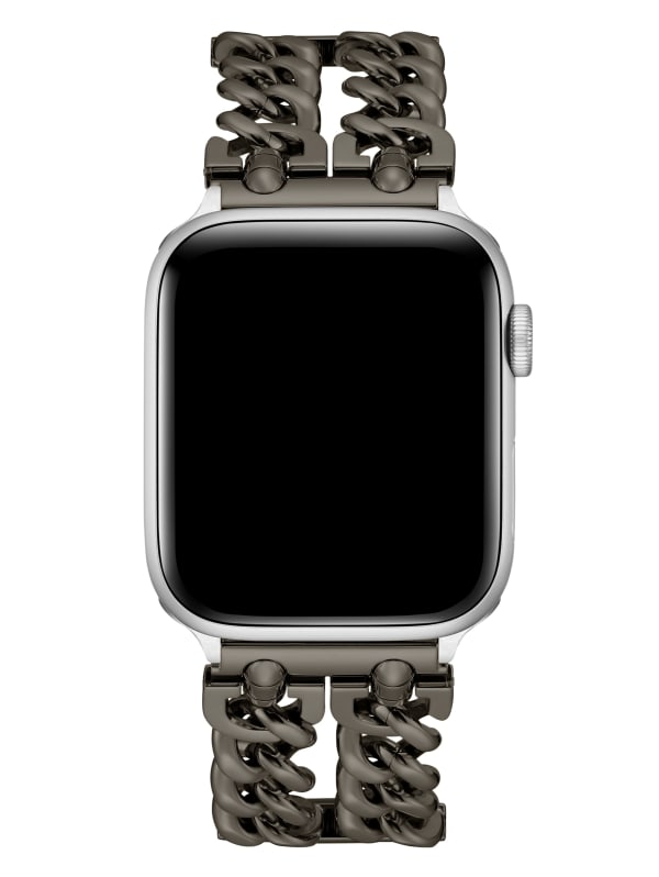 GUESS★クリスタル x シルバーリンクチェーン Apple Watchバンド Dark Silver-Tone Chain 42-44 mm Band for Apple Watch® | GUESS
