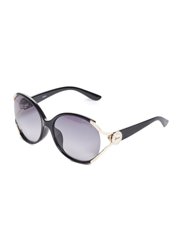 Script Logo Plastic Sunglasses | GUESS Factory Script Logo Plastic Sunglasses | GUESS Factory