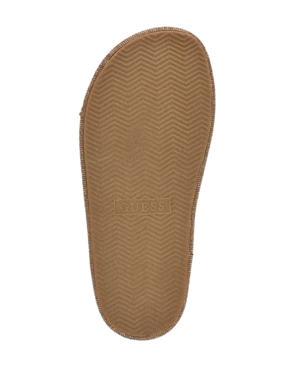 Funzy Embellished Two-Strap Slides | GUESS