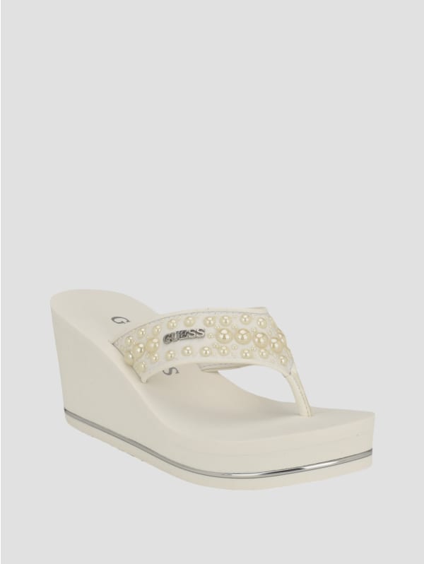 Silus Pearl Wedge Sandals | GUESS