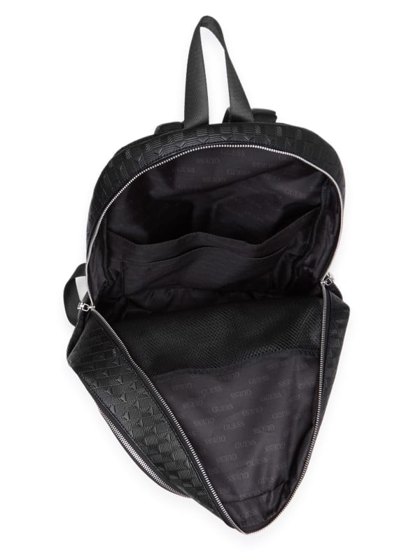 GUESS Eco Torino G-Wave バックパック★高級感×実用性◎ Eco Torino Debossed G-Wave Rounded Backpack | GUESS