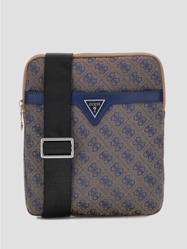 Small G-Trail messenger bag in nylon and leather in - black