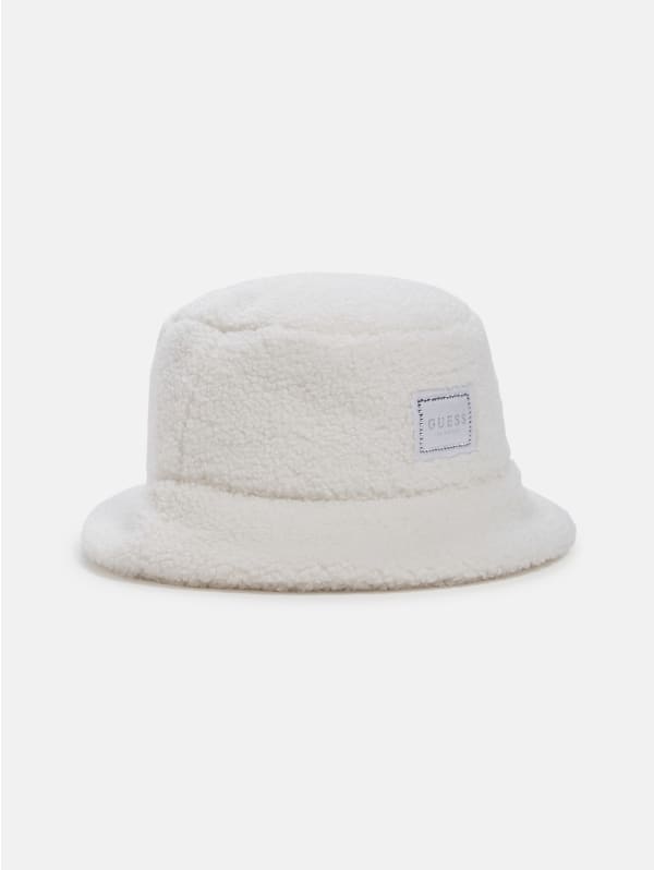 Rhinestone Sherpa Bucket Hat | GUESS Factory Rhinestone Sherpa Bucket Hat | GUESS Factory