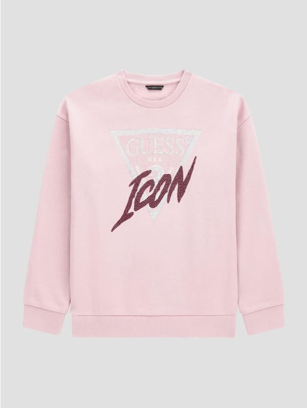 Eco Rhinestone Logo Sweatshirt (7-16) | GUESS