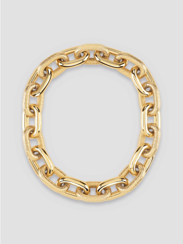 Gold-Tone Textured Chain Necklace | GUESS