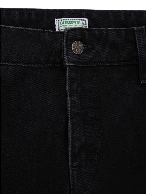 Washed Black Straight Denim Pants | GUESS