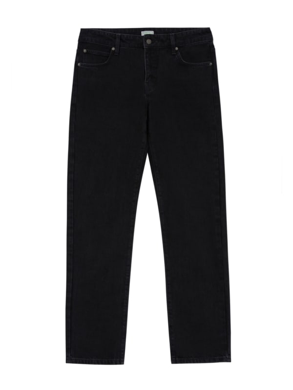 デニム・ジーパン [MATINKIM]button detailed diagonal denim pants in dark gra Mohican Leather Denim Jeans (PT0401-BLUE-BLACK)