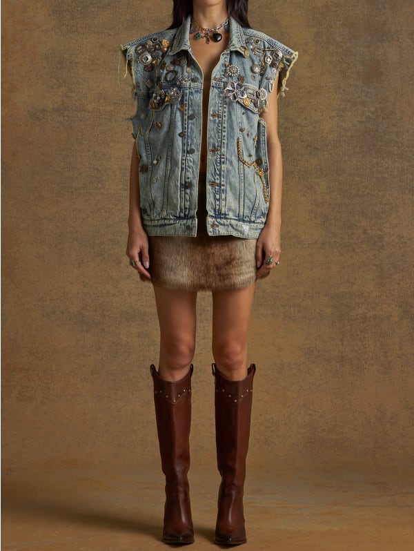 Eco Bio Washed Denim Jumper Vest