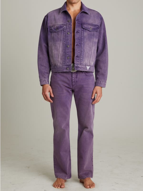 「DEUKU」Purple Wash Jeans ワイド ストレート Vintage Denim Straight Jeans | GUESS