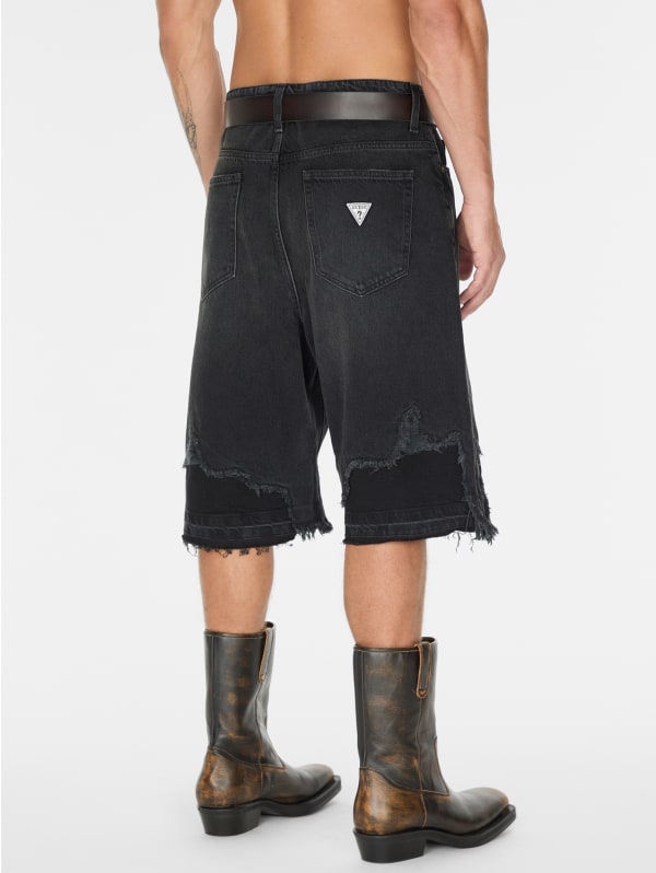 Clark Destroyed Denim Shorts | GUESS Factory
