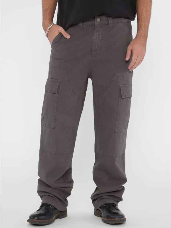 ★OY★UNBALANCE CARGO POCKET RIP PANTS-CHARCOAL GREY★正規品 GUESS Originals Ripstop Cargo Pants | GUESS