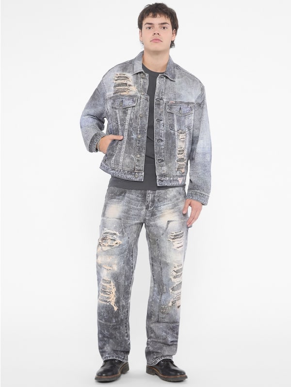 GUESS Originals Printed Trucker Denim Jacket | GUESS