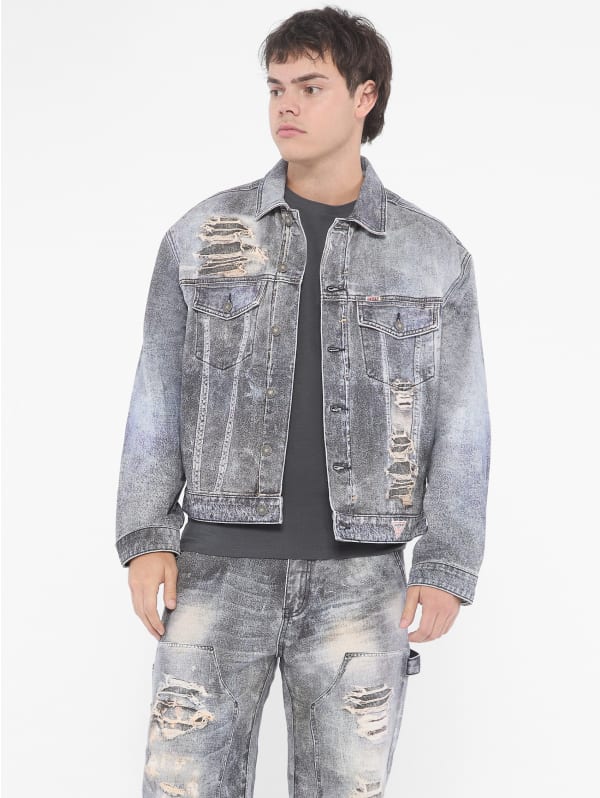 GUESS Originals Printed Trucker Denim Jacket | GUESS