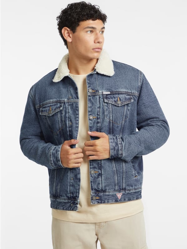 Sherpa Collar Denim Trucker Jacket | GUESS Jeans