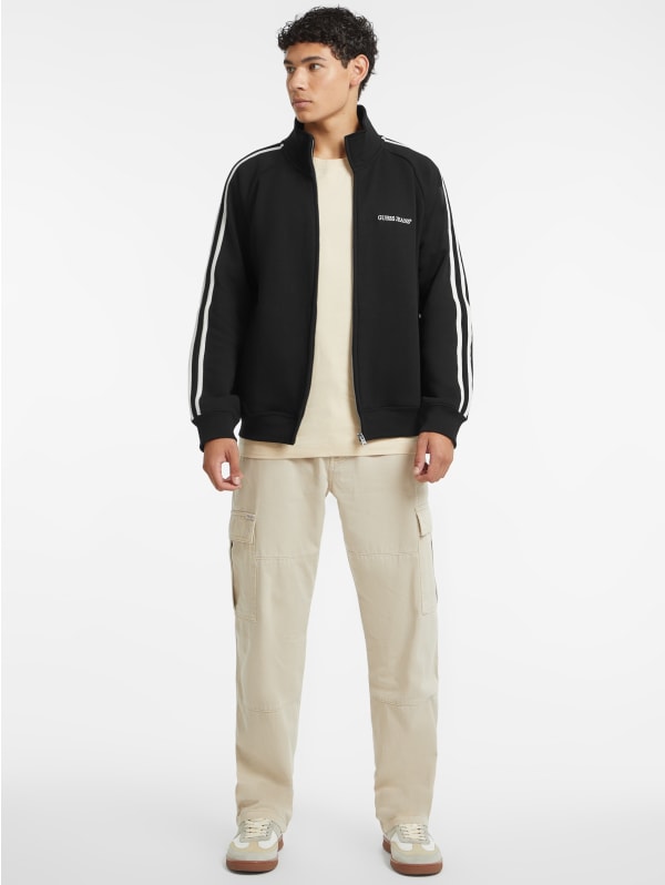 Striped Tape Zip-Up Sweatshirt | GUESS Jeans