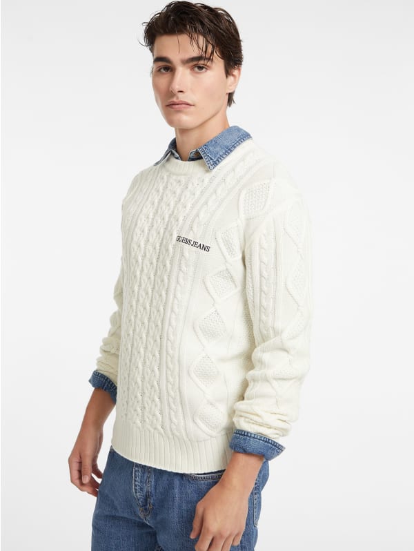 Cable-Knit Wool-Blend Sweater | GUESS