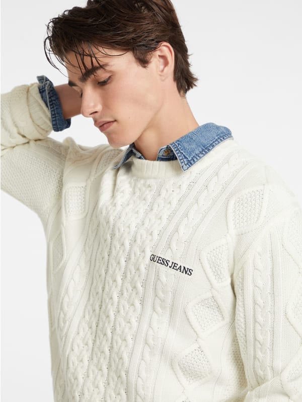 Cable-Knit Wool-Blend Sweater | GUESS