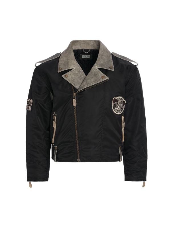 Guess Men's 1981 Jacket Coat Genuine Leather Biker Light