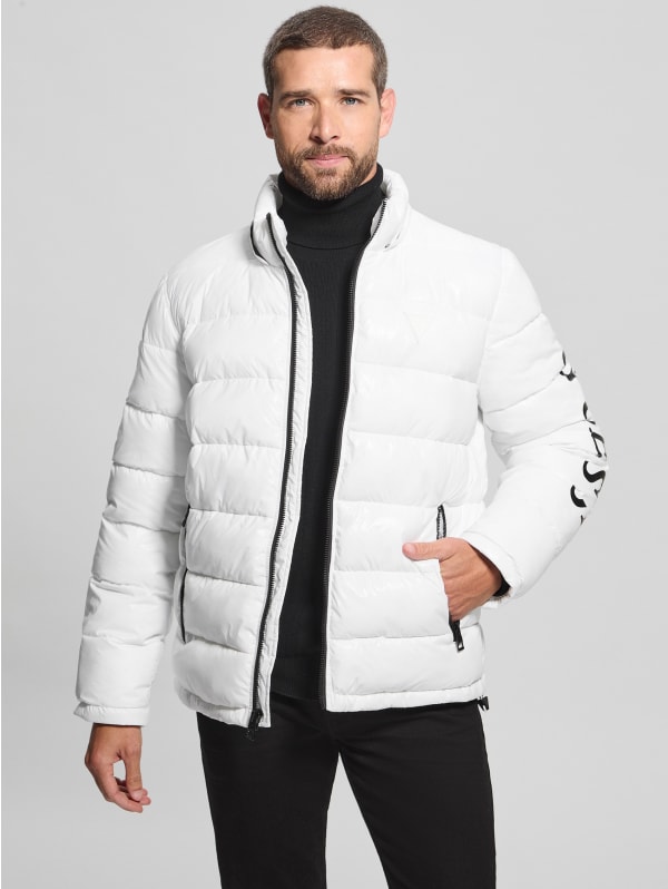Shiny Hooded Puffer Jacket | GUESS