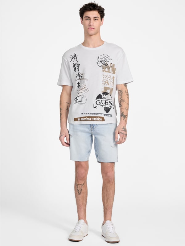 Eco Authentic Stamps Tee | GUESS