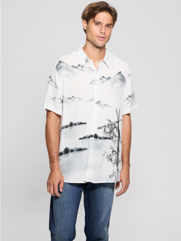 【後払い手数料無料】 Eco Bamboo Snake Shirt | GUESS トップス