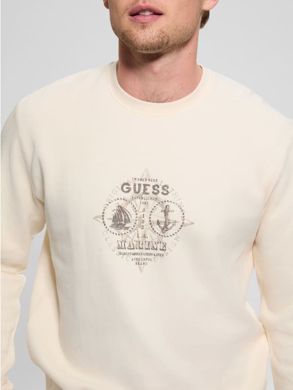Eco Signature Anchor Sweatshirt | GUESS Eco Signature Anchor Sweatshirt | GUESS