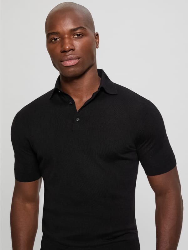 fashiru wool blend polo knit sweater