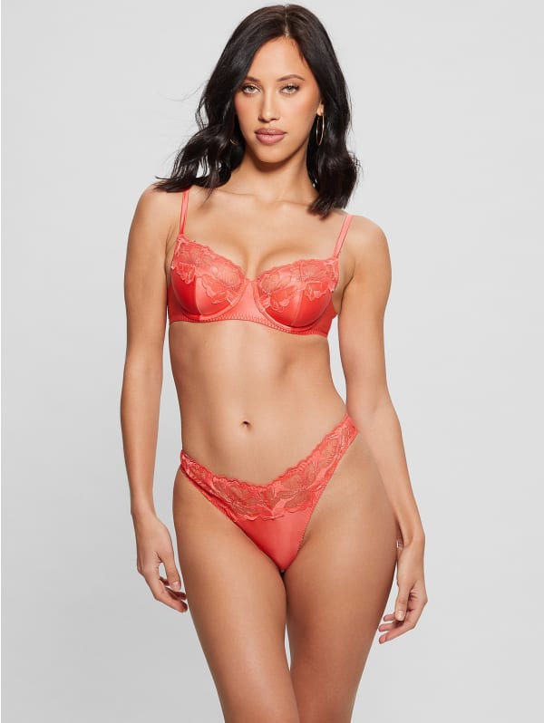 FR2 BACK OPEN BRA & LOGO THONG SET, Women's Fashion, New