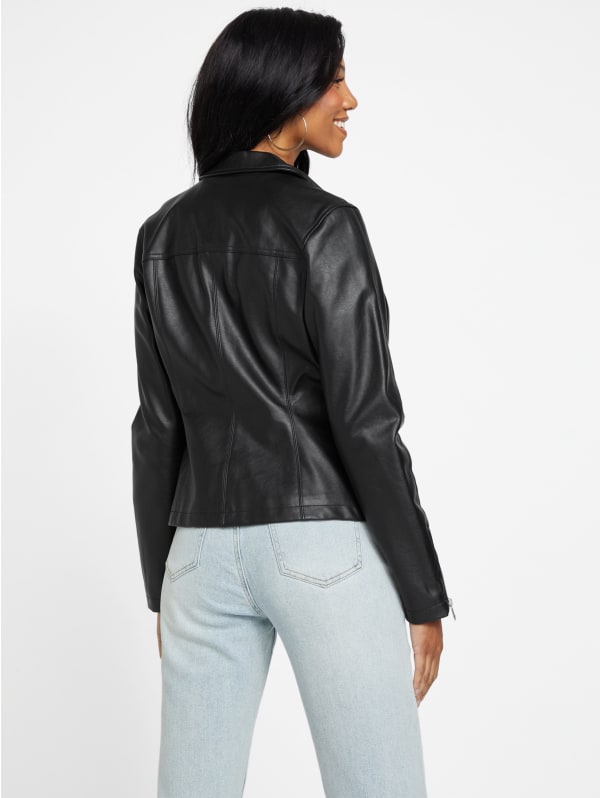 Jayna Faux-Leather Jacket | GUESS Factory Jayna Faux-Leather Jacket | GUESS Factory