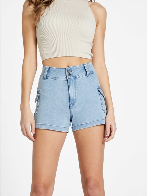 QBO Men's Hip Hop Cool Washed Jeans Denim Baggy Shorts-30 at