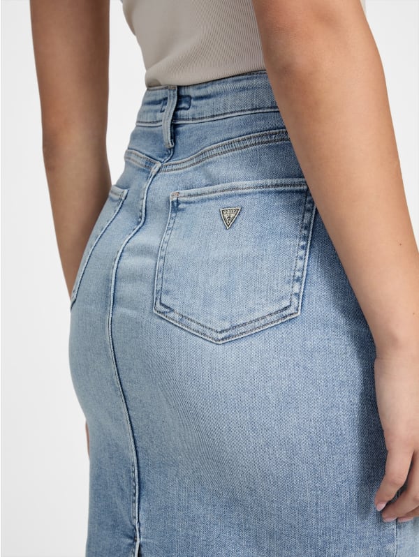 Tee Denim Midi Skirt | GUESS Factory Tee Denim Midi Skirt | GUESS Factory