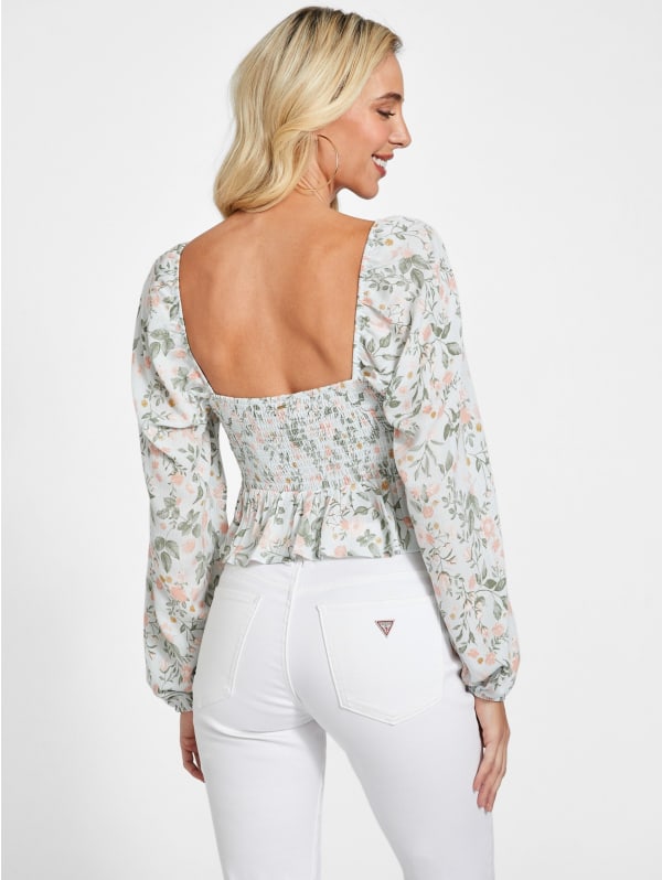 Luna Floral Peplum Top | GUESS Factory Luna Floral Peplum Top | GUESS Factory