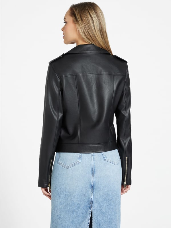 Ellie Faux-Leather Moto Jacket | GUESS Factory Ellie Faux-Leather Moto Jacket | GUESS Factory