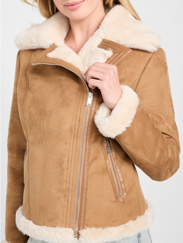 Marvine Shearling Jacket | GUESS Factory