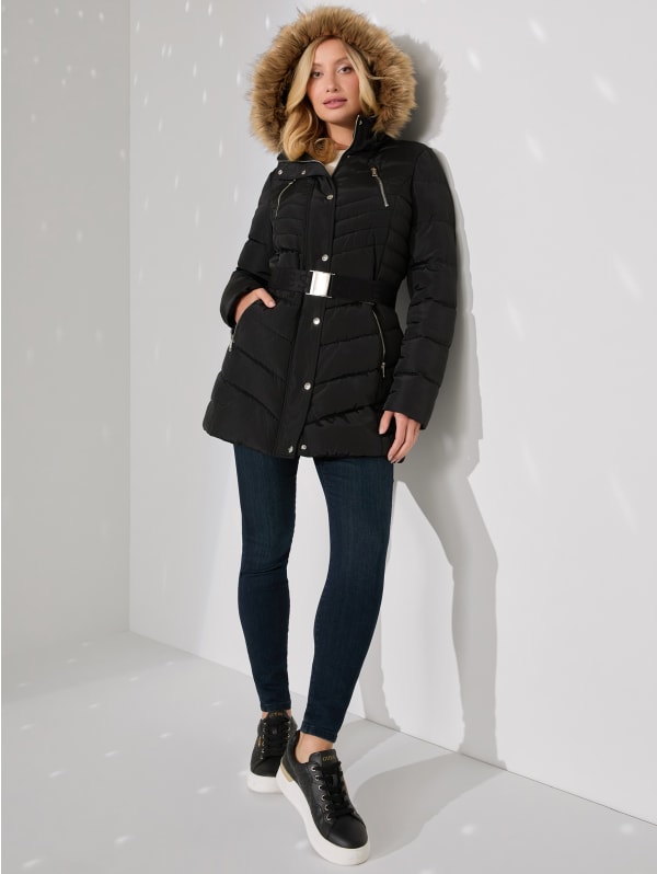 Stevie Hooded Puffer Coat | GUESS Factory Stevie Hooded Puffer Coat | GUESS Factory