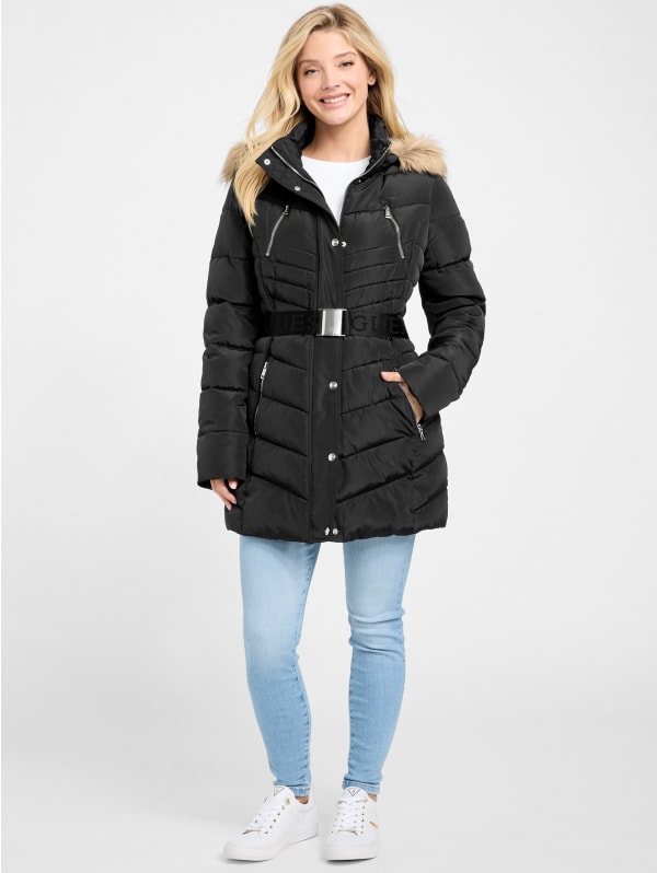 Stevie Hooded Puffer Coat | GUESS Factory Stevie Hooded Puffer Coat | GUESS Factory