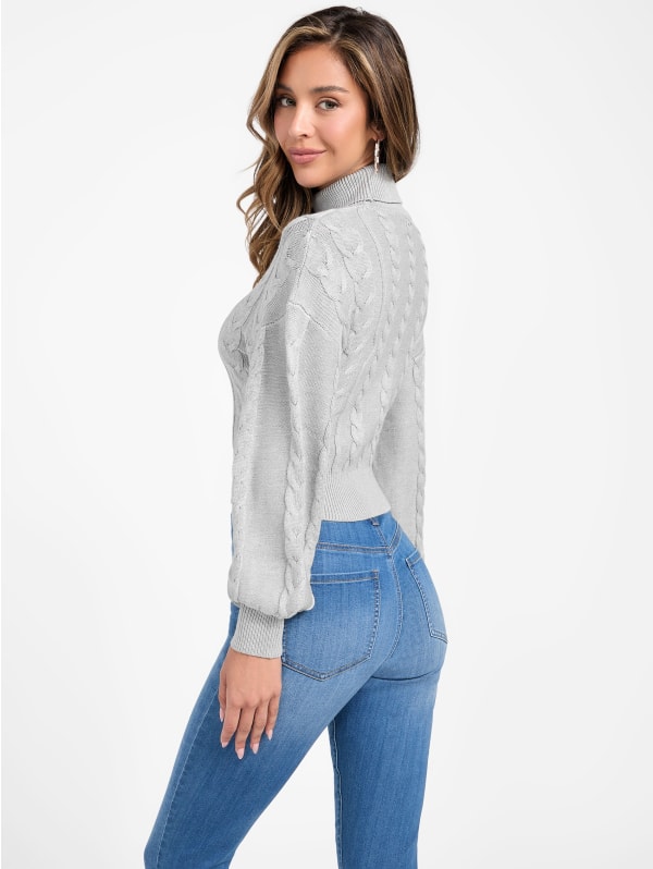 Vivian Cable Knit Sweater | GUESS Factory Vivian Cable Knit Sweater | GUESS Factory