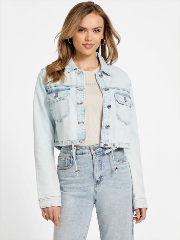 Lyra Cropped Denim Jacket | GUESS Factory