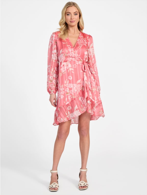 NWT Good American Hawaiian Pink Jacquard Checkered Textured