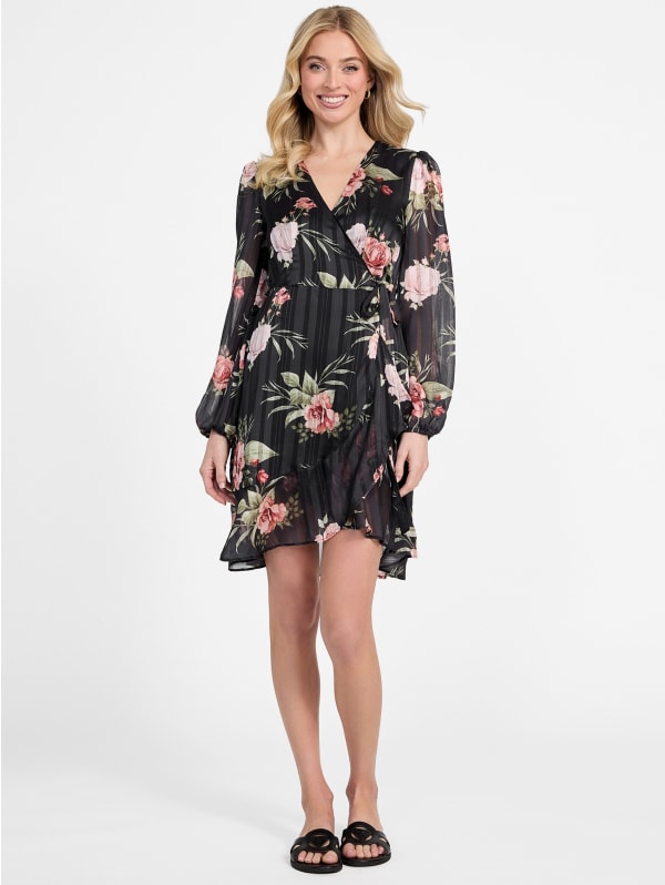 Sidel Printed Wrap Dress | GUESS Factory Ca