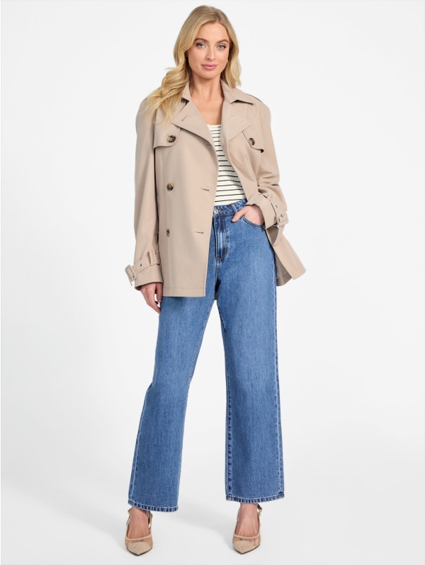 Megan Twill Trench Coat | GUESS Factory Ca