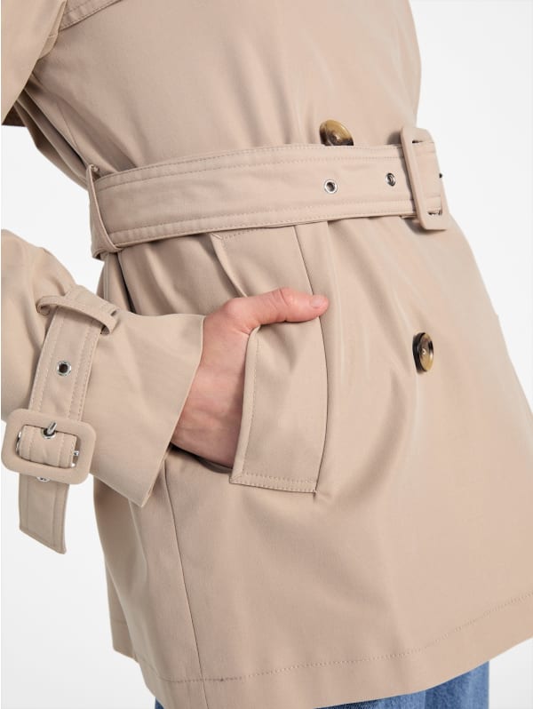 【LOULOUSEOUL】Megan Trench Coat (Beige) Megan Twill Trench Coat | GUESS Factory Ca