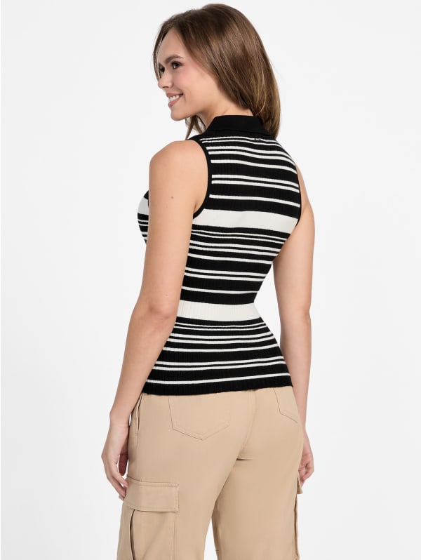 Angel Polo Sleeveless Sweater Top | GUESS Factory
