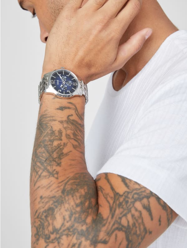 Silver-Tone Multifunction Watch | GUESS Factory Silver-Tone Multifunction Watch | GUESS Factory
