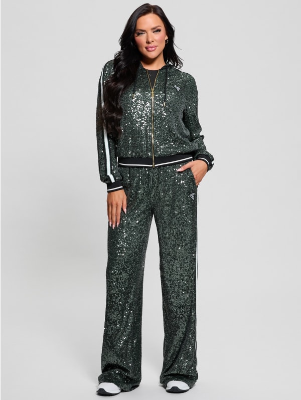 パンツ Sequinned Straight Leg Pants bkk22085_black_xl?$