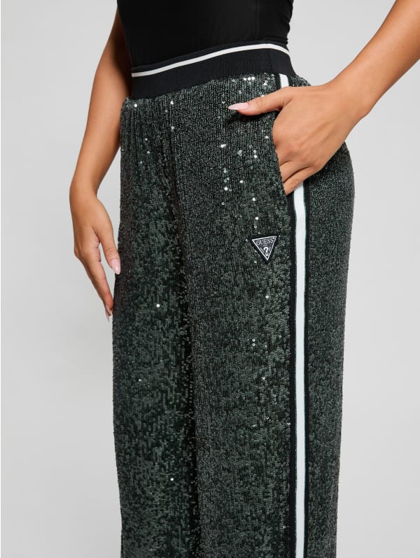 Mini Sequins Long Straight Pants | GUESS