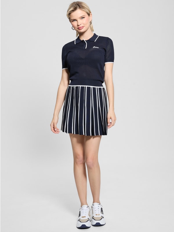 ◆GLOWNY◆ G DRAWSTRING SWEAT SKIRT NAVY GC24WTSK001NA G DRAWSTRING SWEAT SKIRT (NAVY) - GLOWNY