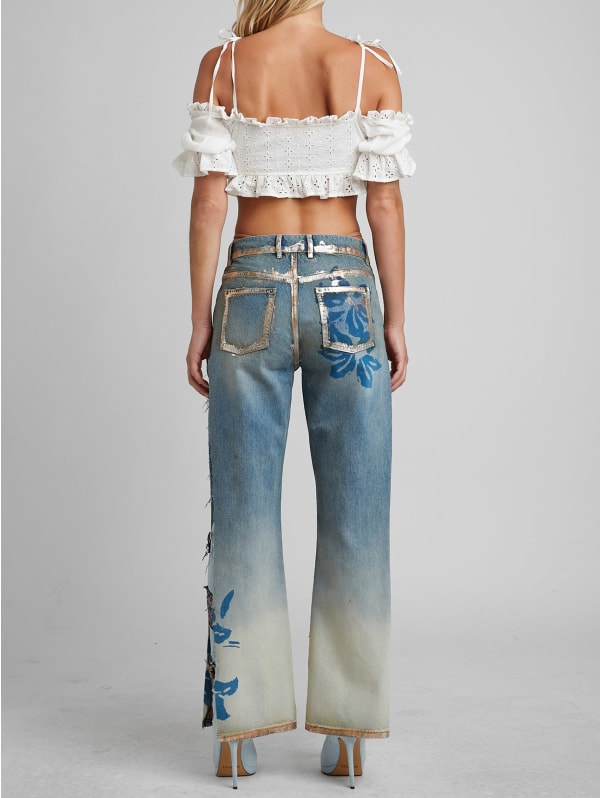 Floral Denim Pants | GUESS
