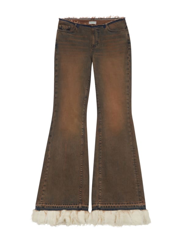 low-rise wide leg denim pants | GUESS